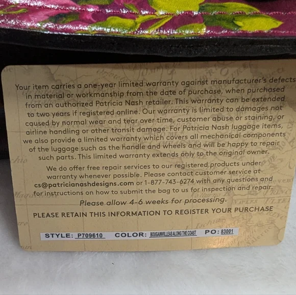 Patricia Nash Bougainvilleas Along The Coast Floral Leather Crossbody Bag